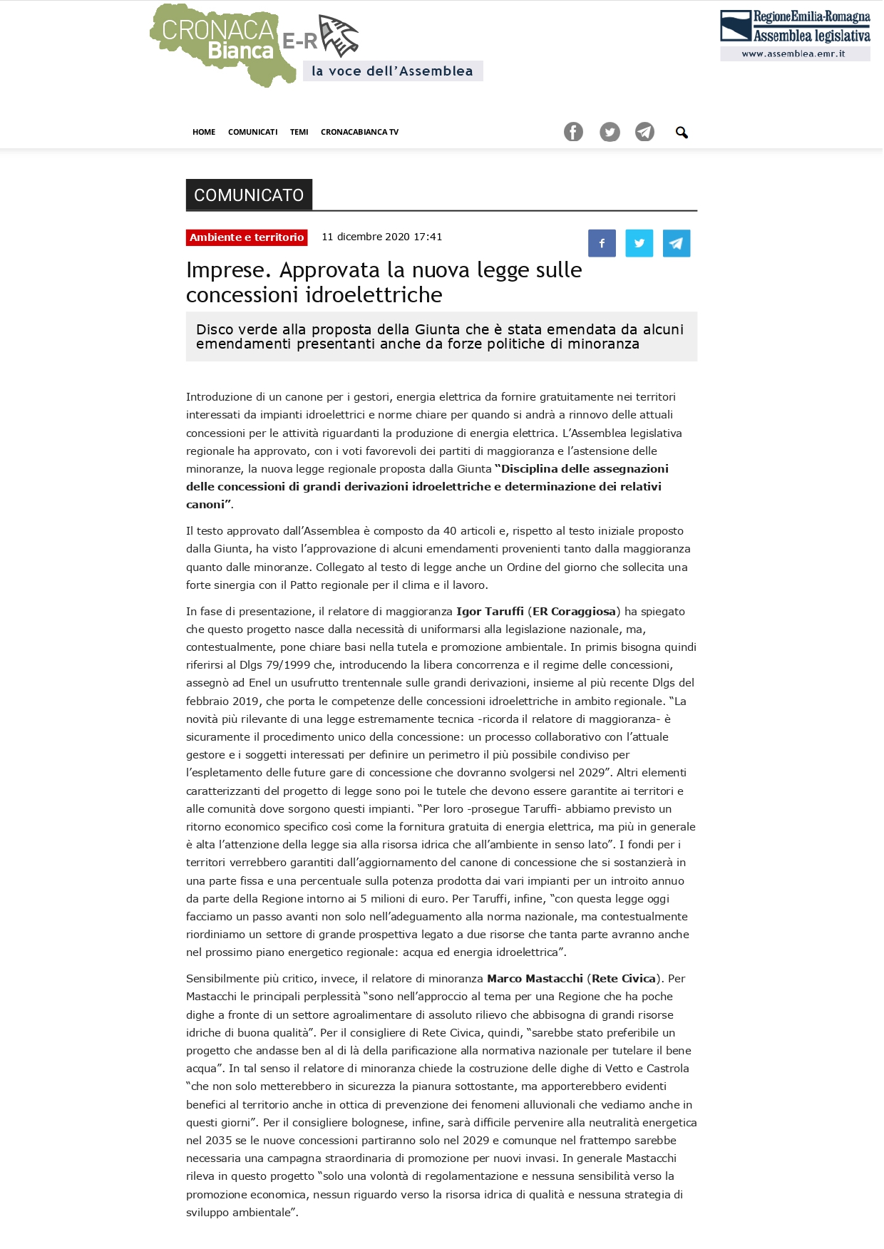 Scopri di più sull'articolo Approvata la nuova legge sulle concessioni idroelettriche