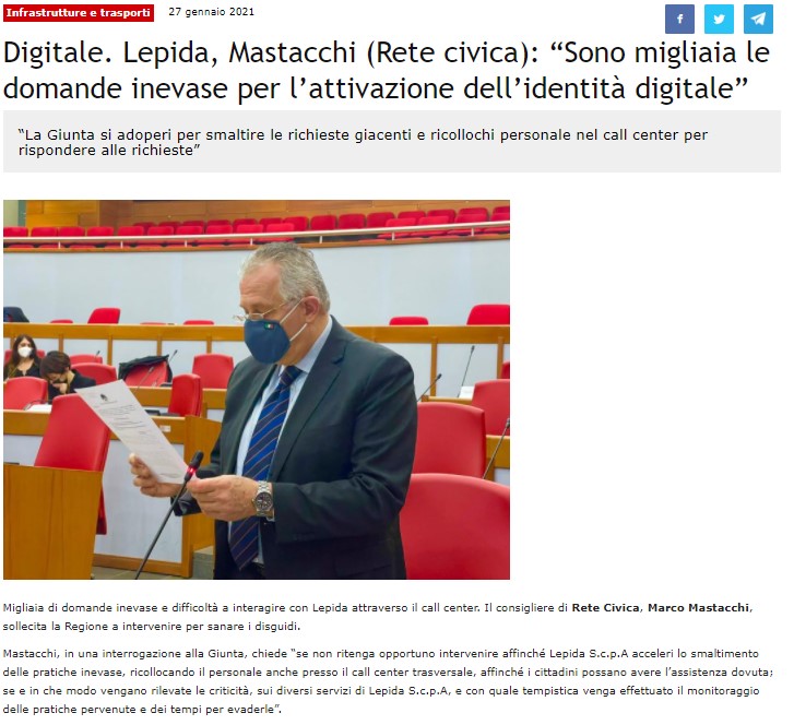 Al momento stai visualizzando Mastacchi: “Sono migliaia le domande inevase per l’attivazione dell’identità digitale”