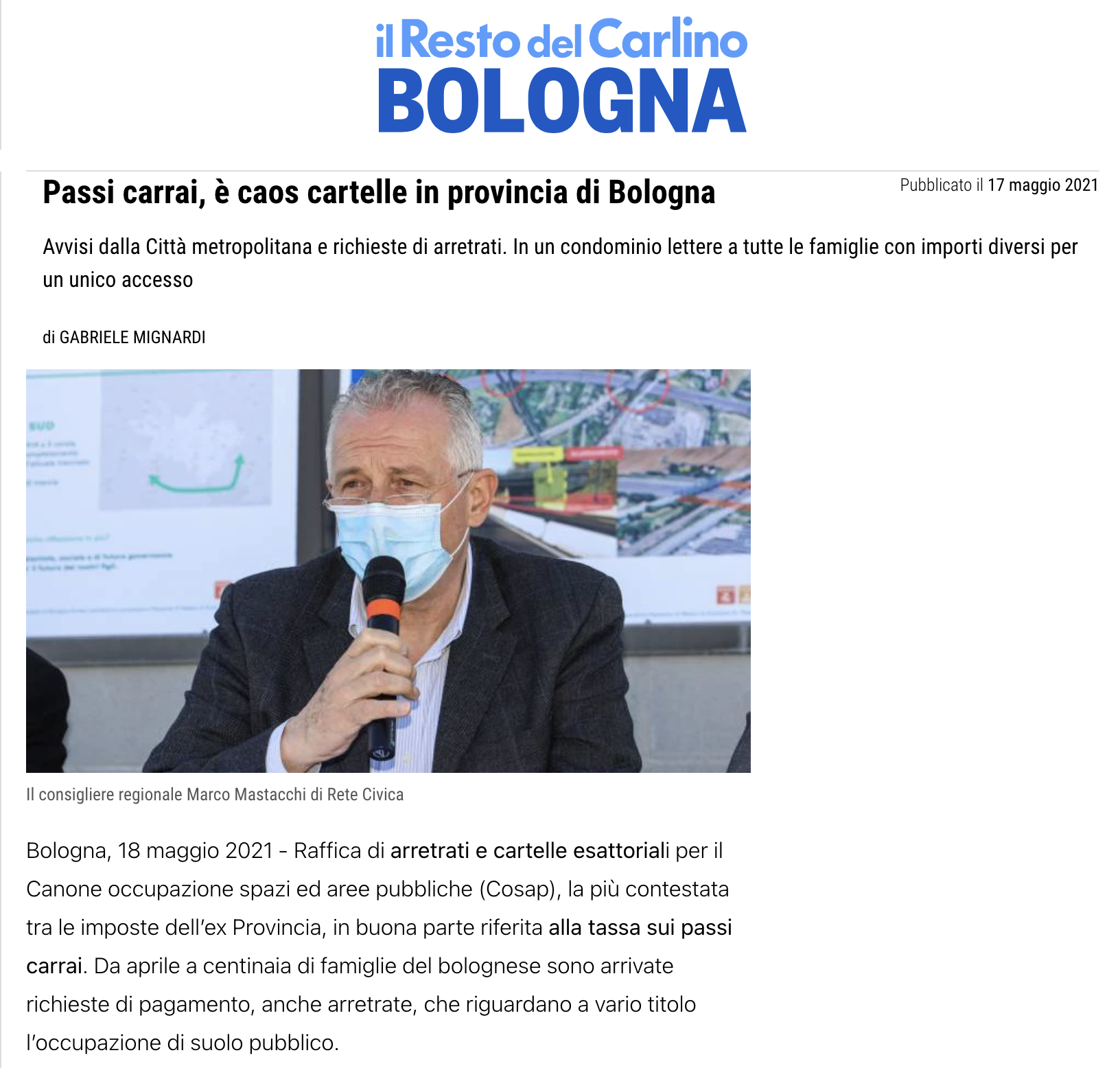 Al momento stai visualizzando Passi carrai, è caos cartelle in provincia di Bologna