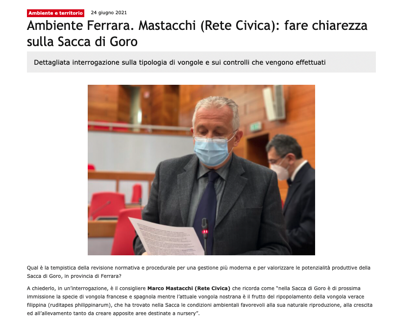 Scopri di più sull'articolo Ambiente Ferrara. Mastacchi (Rete Civica): fare chiarezza sulla Sacca di Goro