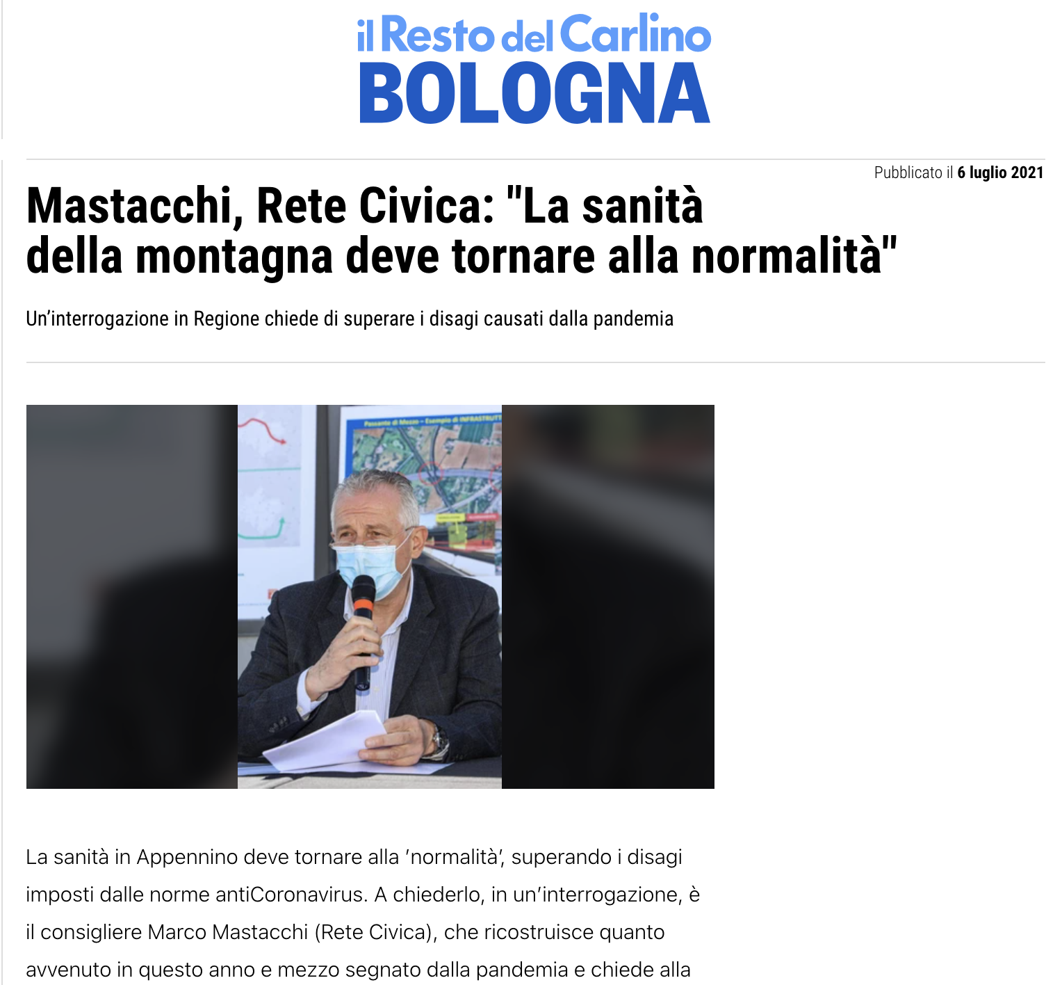 Al momento stai visualizzando Mastacchi, Rete Civica: “La sanità della montagna deve tornare alla normalità”