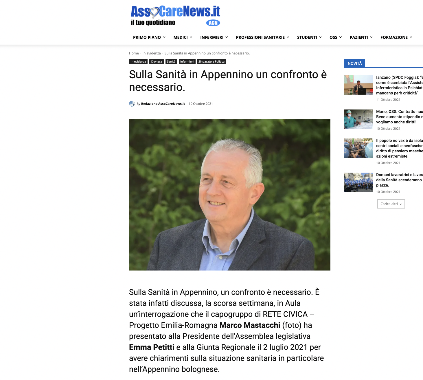 Al momento stai visualizzando Sulla Sanità in Appennino un confronto è necessario.