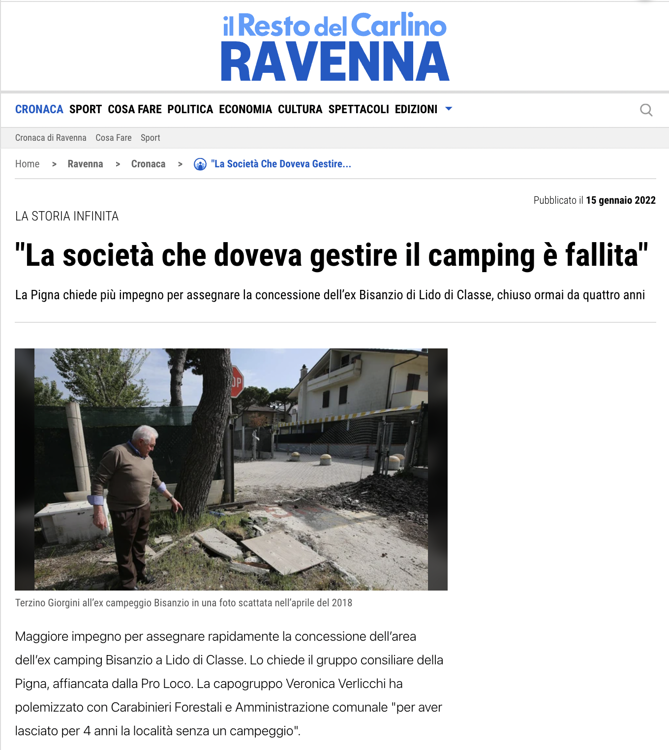 Scopri di più sull'articolo LIDO DI CLASSE – La Pigna chiede più impegno per assegnare la concessione dell’ex Bisanzio chiuso ormai da quattro anni