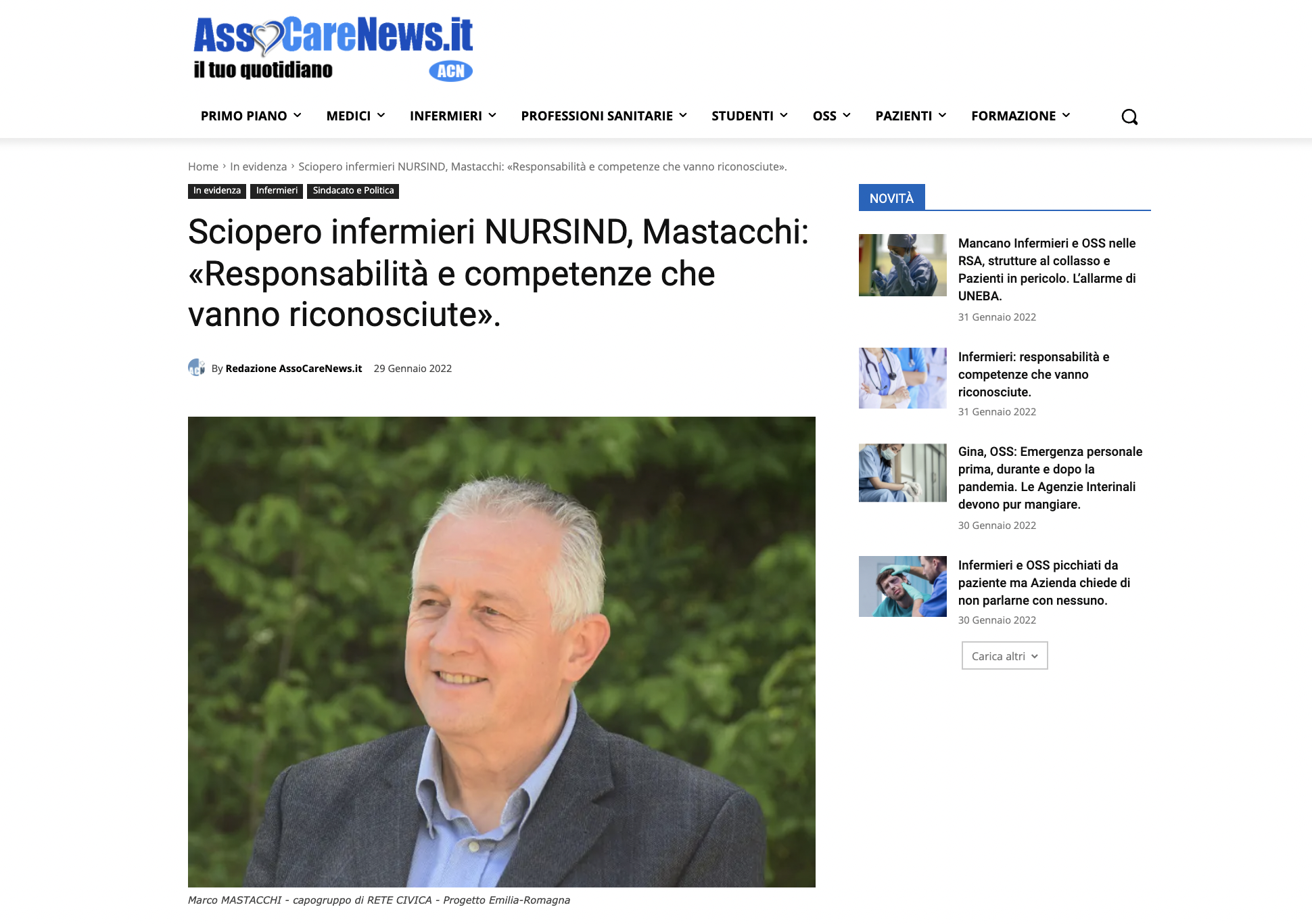 Al momento stai visualizzando Sciopero infermieri NURSIND, Mastacchi: «Responsabilità e competenze che vanno riconosciute».