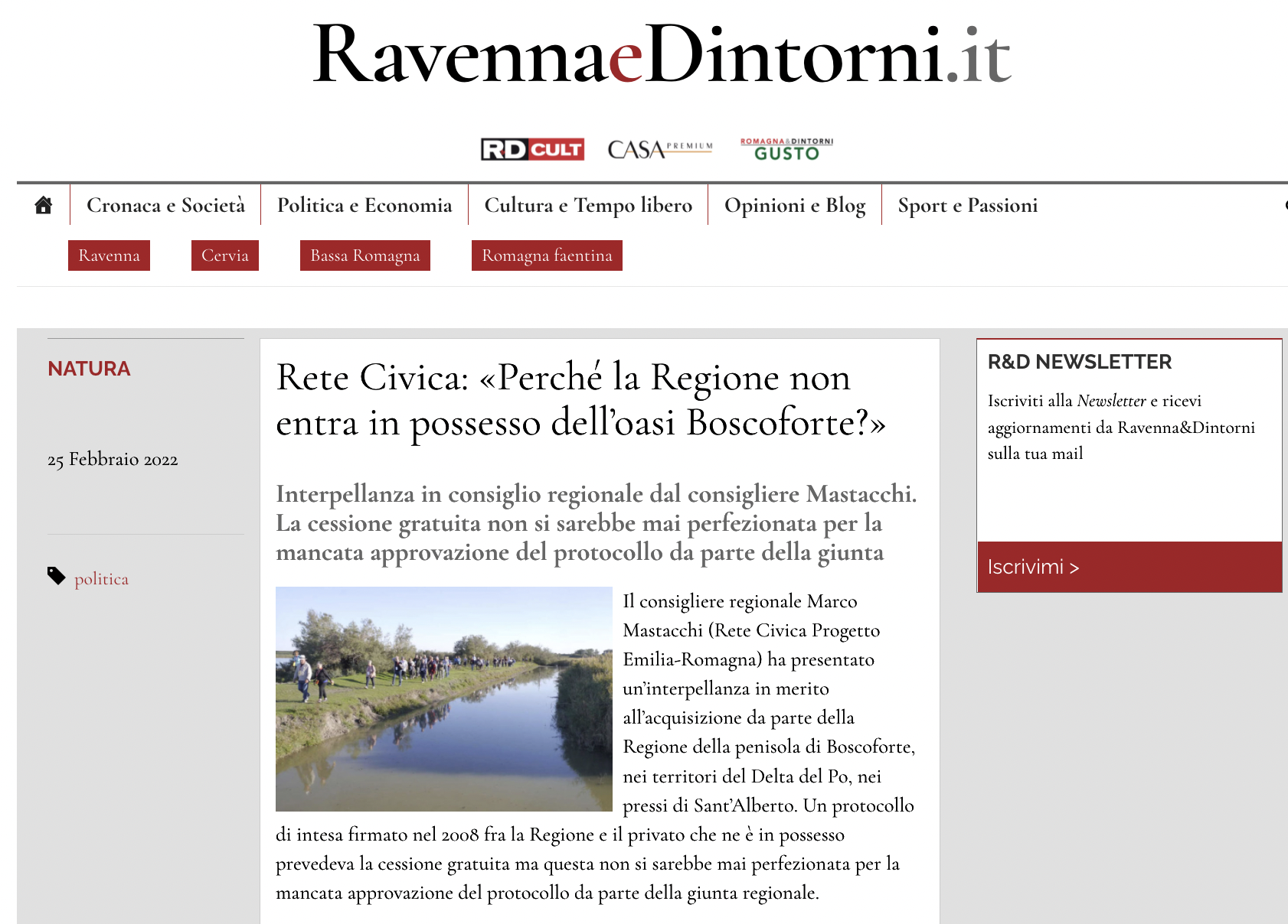 Scopri di più sull'articolo Rete Civica: «Perché la Regione non entra in possesso dell’oasi Boscoforte?»