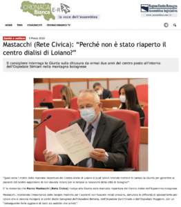 Scopri di più sull'articolo Mastacchi (Rete Civica): “Perché non è stato riaperto il centro dialisi di Loiano?”