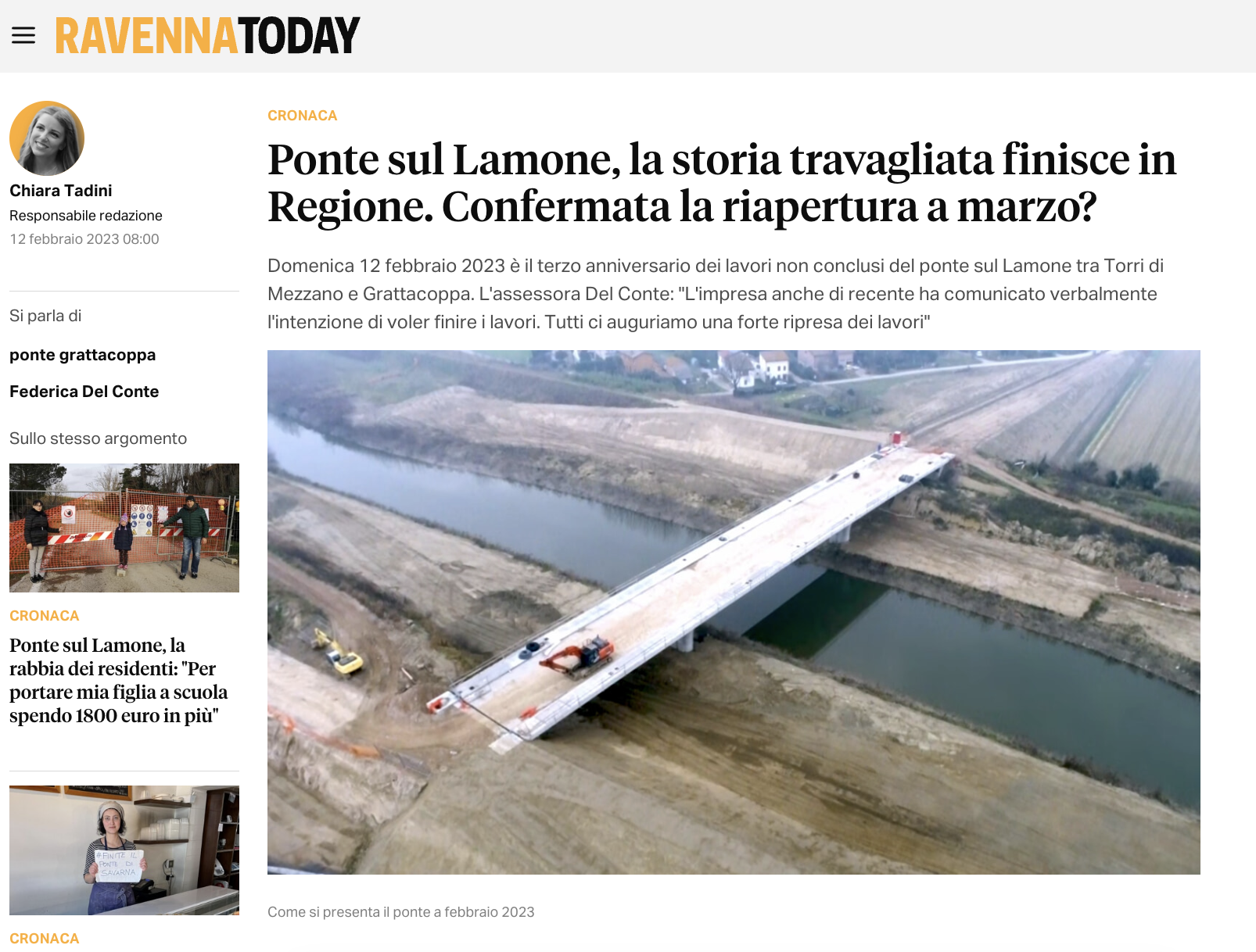 Scopri di più sull'articolo Ponte sul Lamone, la storia travagliata finisce in Regione. Confermata la riapertura a marzo?