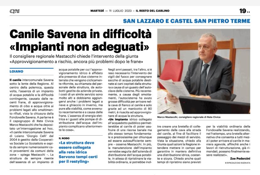 Scopri di più sull'articolo Canile Savena in difficoltà “Impianti non adeguati”