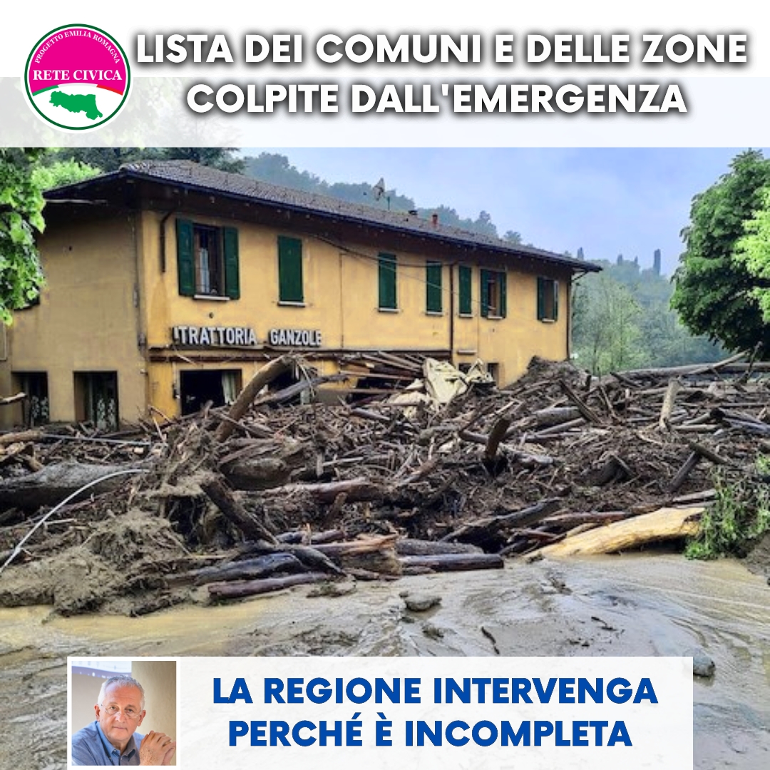 Scopri di più sull'articolo Lista dei comuni e delle zone colpite dall’emergenza: la Regione intervenga perché è incompleta  