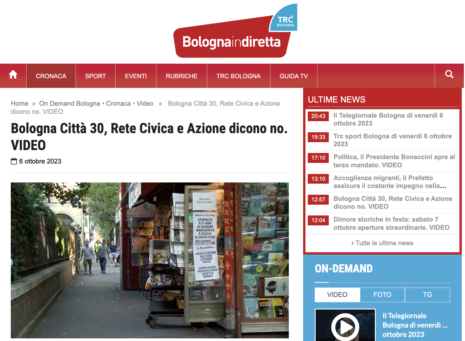 Al momento stai visualizzando Bologna Città 30, Rete Civica e Azione dicono no