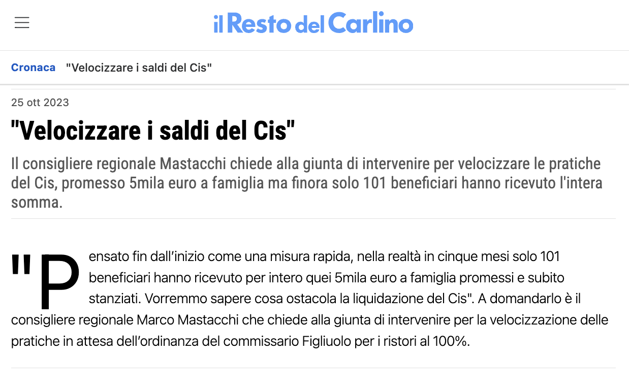 Scopri di più sull'articolo “Velocizzare i saldi del Cis”