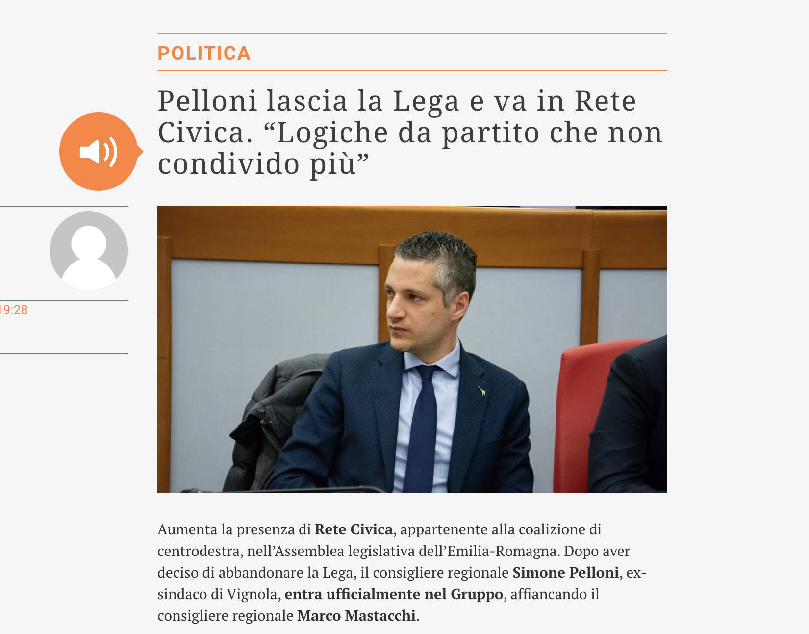 Scopri di più sull'articolo Pelloni lascia la Lega e va in Rete Civica. “Logiche da partito che non condivido più”