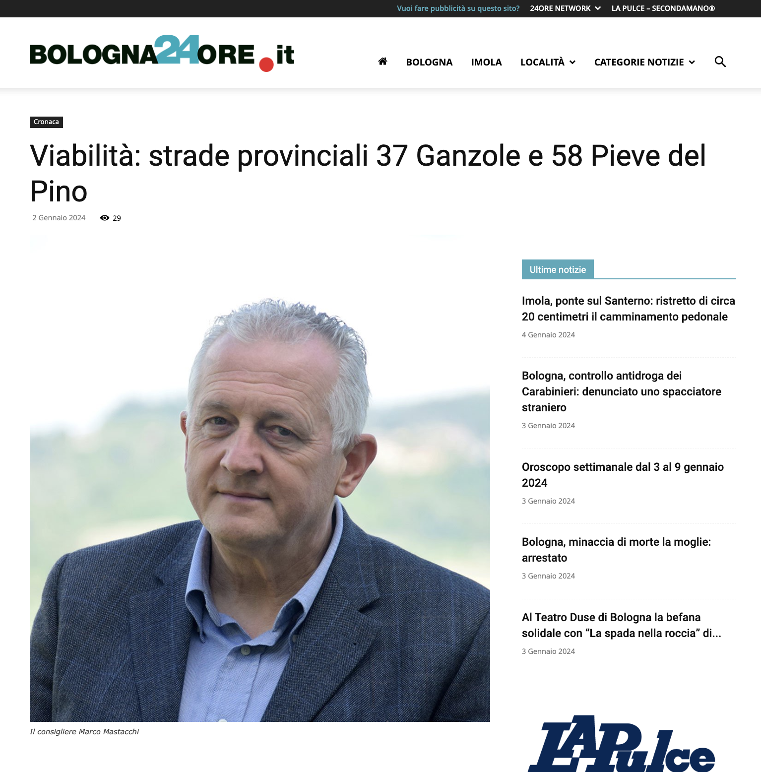Al momento stai visualizzando Viabilità: strade provinciali 37 Ganzole e 58 Pieve del Pino