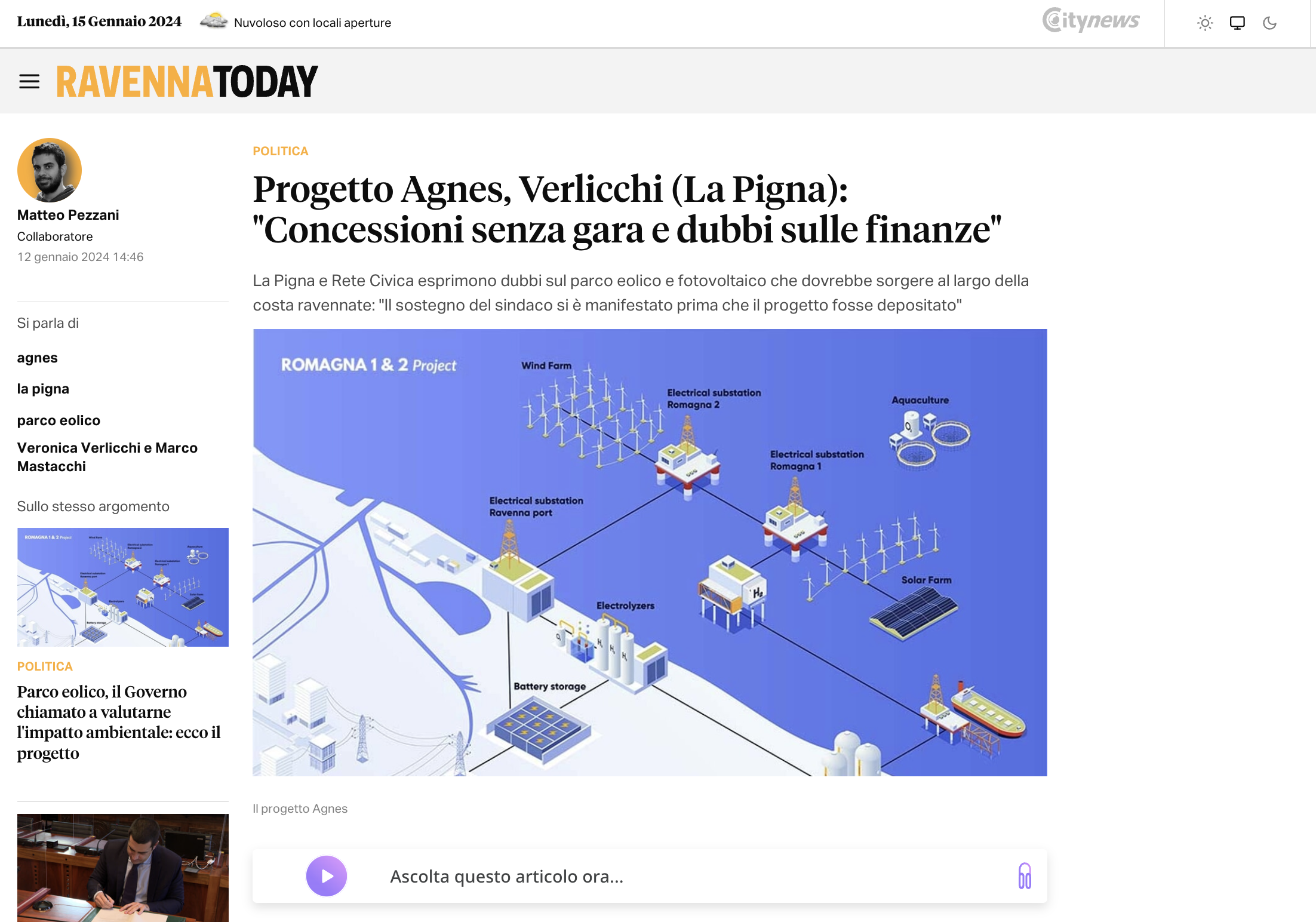 Scopri di più sull'articolo Progetto Agnes, Verlicchi (La Pigna): “Concessioni senza gara e dubbi sulle finanze”
