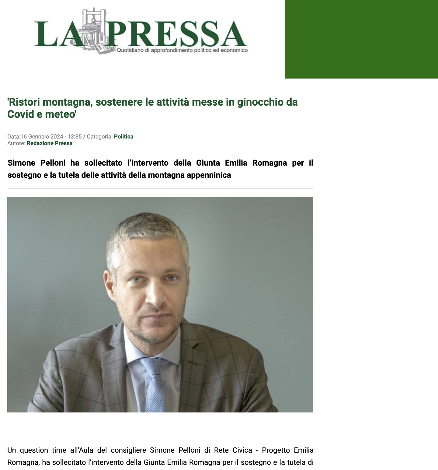 Scopri di più sull'articolo Ristori montagna, sostenere le attività messe in ginocchio da Covid e meteo