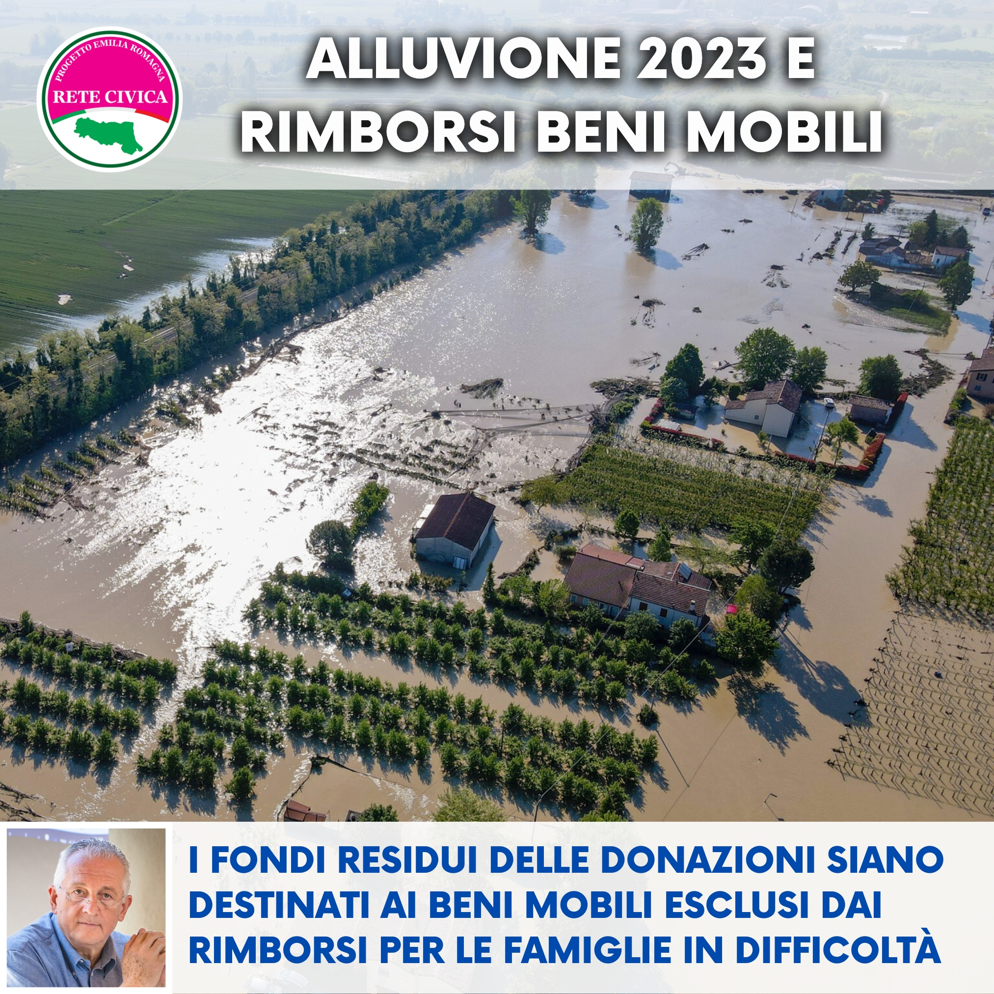 Scopri di più sull'articolo ALLUVIONE 2023 e RIMBORSI BENI MOBILI: I fondi residui delle donazioni liberali siano destinati a copertura dei beni mobili esclusi dai rimborsi per le famiglie più in difficoltà
