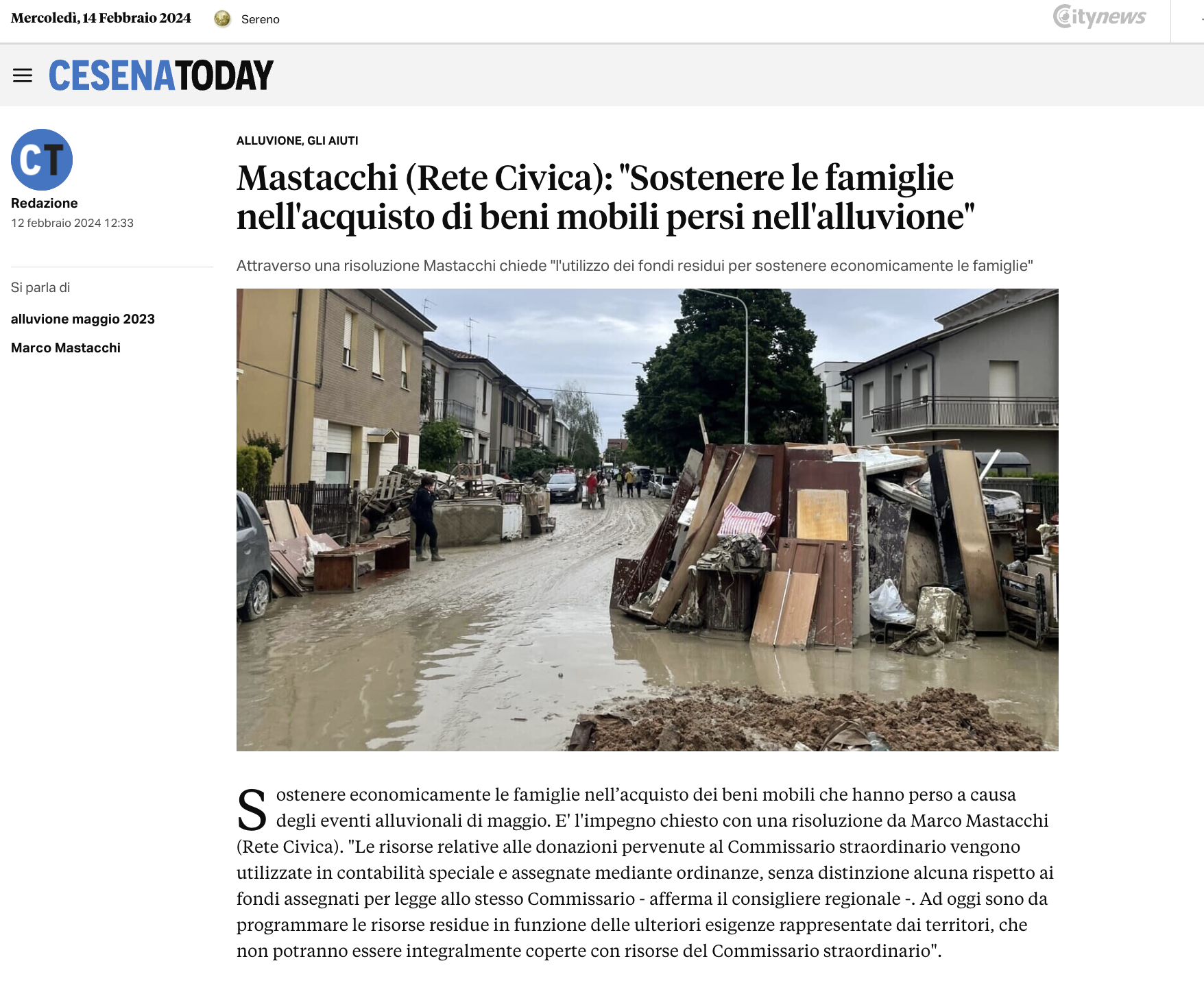 Scopri di più sull'articolo Mastacchi (Rete Civica): “Sostenere le famiglie nell’acquisto di beni mobili persi nell’alluvione”