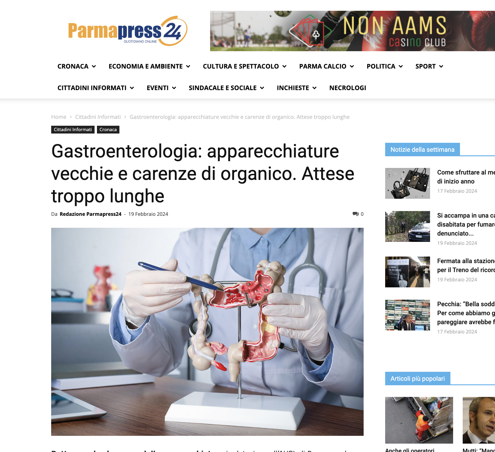 Scopri di più sull'articolo Gastroenterologia: apparecchiature vecchie e carenze di organico. Attese troppo lunghe