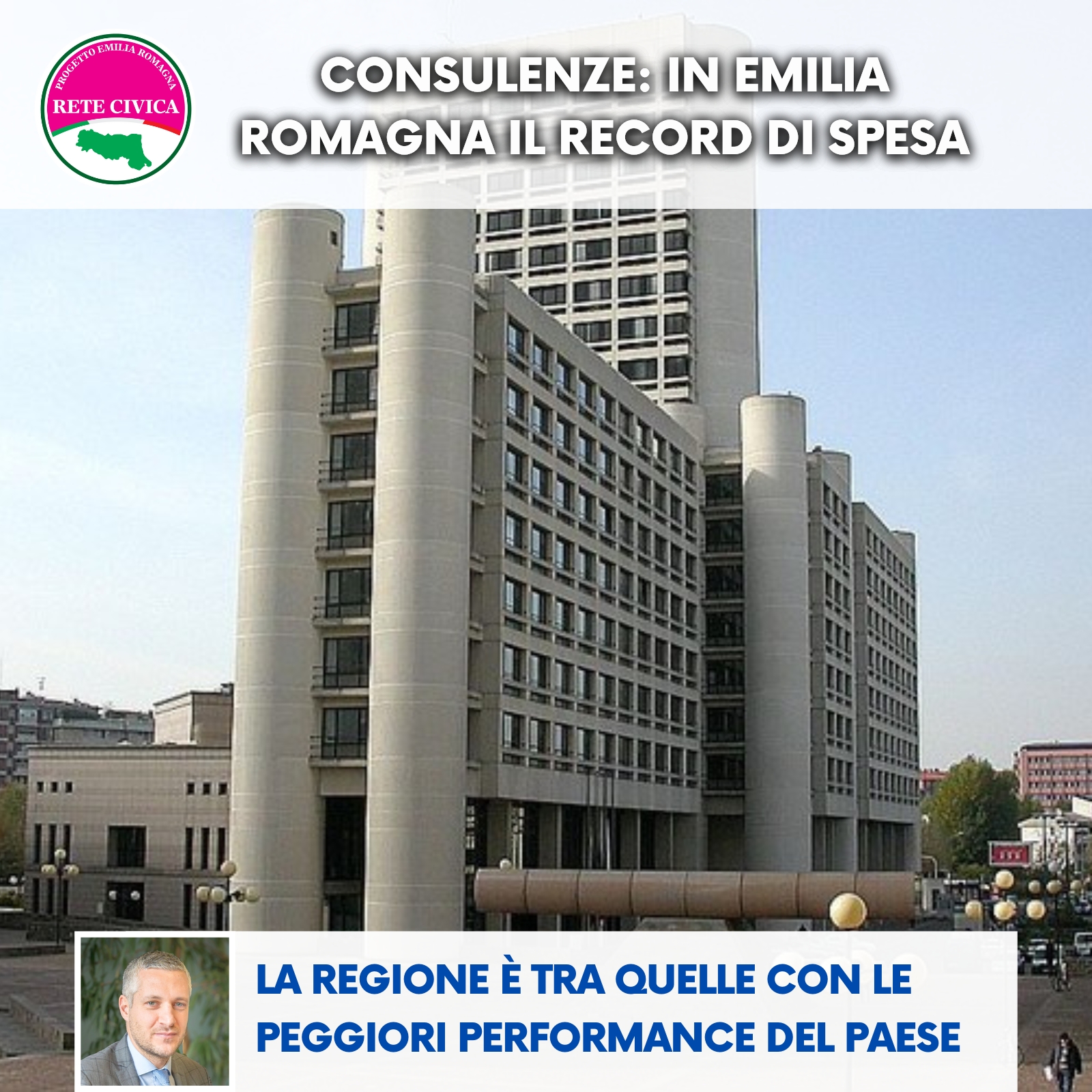 Scopri di più sull'articolo CONSULENZE: in Emilia-Romagna il RECORD DI SPESA: la Regione è tra quelle con performance tra le peggiori del paese