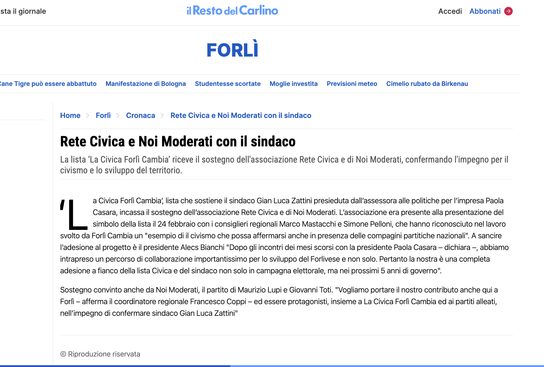 Al momento stai visualizzando Rete Civica e Noi Moderati con il sindaco