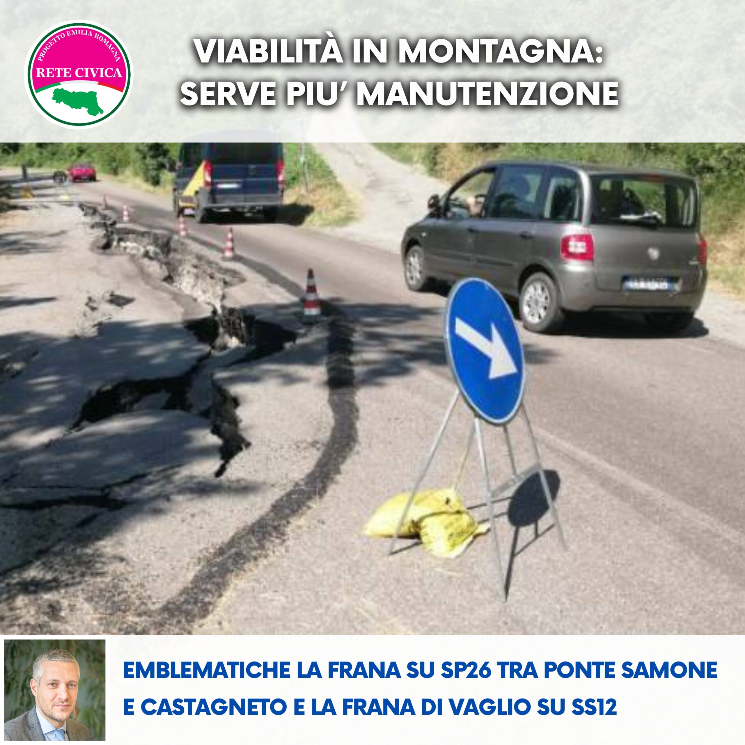 Scopri di più sull'articolo VIABILITÀ IN MONTAGNA: SERVE PIU’ MANUTENZIONE: Emblematiche la frana su SP26 tra Ponte Samone e Castagneto e la frana di Vaglio su SS12