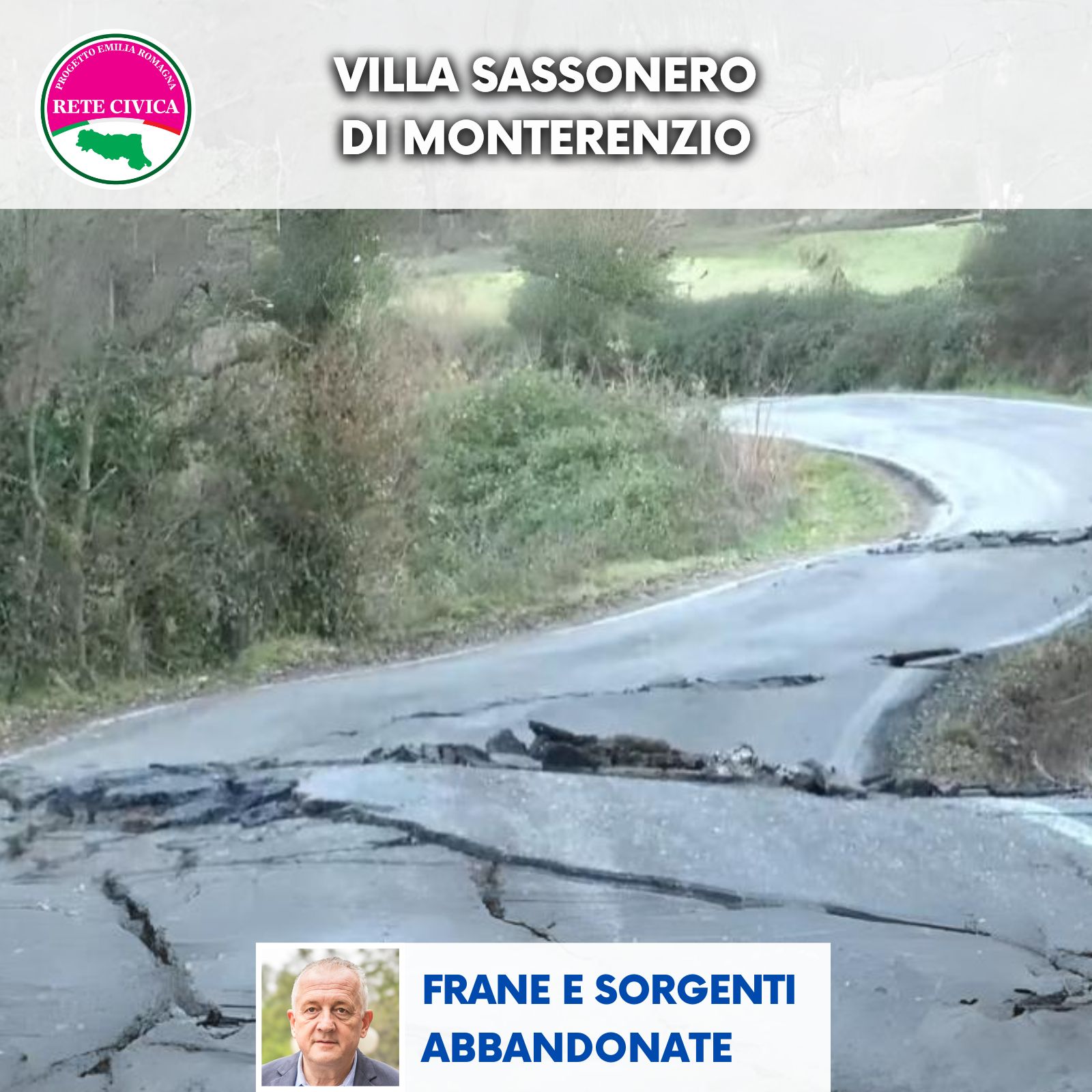 Al momento stai visualizzando VILLA SASSONERO DI MONTERENZIO: Frane e sorgenti abbandonate