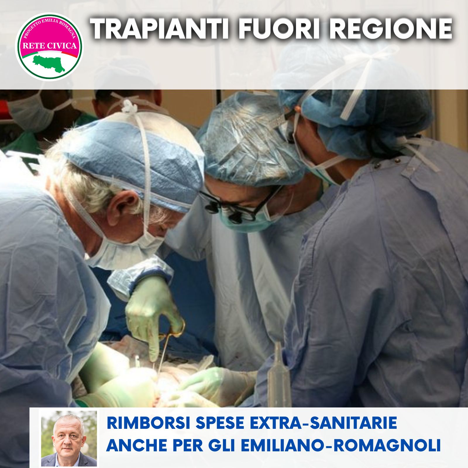 Al momento stai visualizzando TRAPIANTI FUORI REGIONE – Rimborsi spese extra-sanitarie anche per gli emiliano-romagnoli