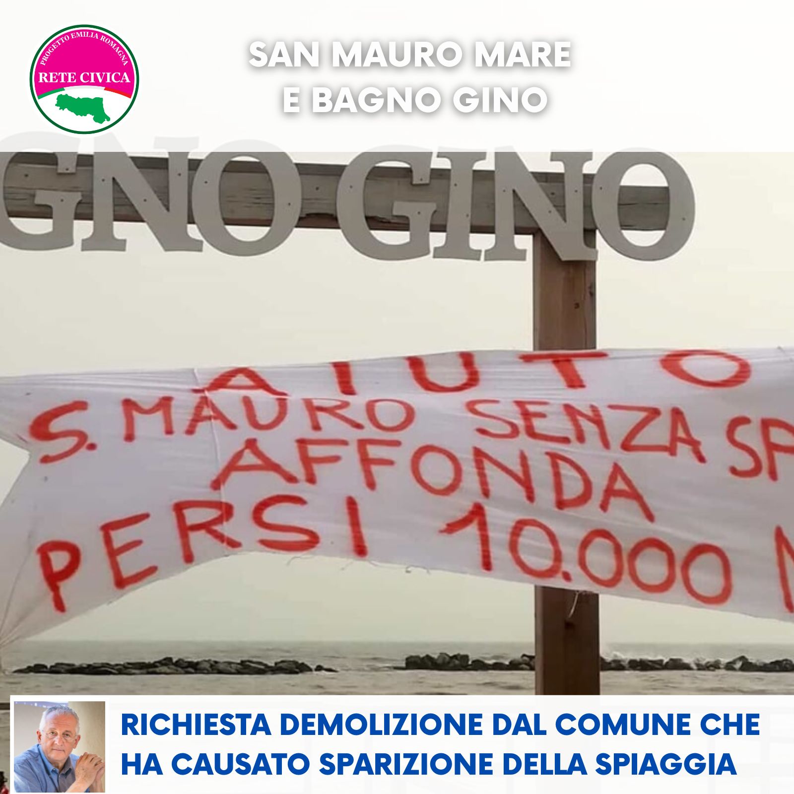 Al momento stai visualizzando SAN MAURO MARE e BAGNO GINO -Richiesta la demolizione dal Comune che ha causato la sparizione della spiaggia
