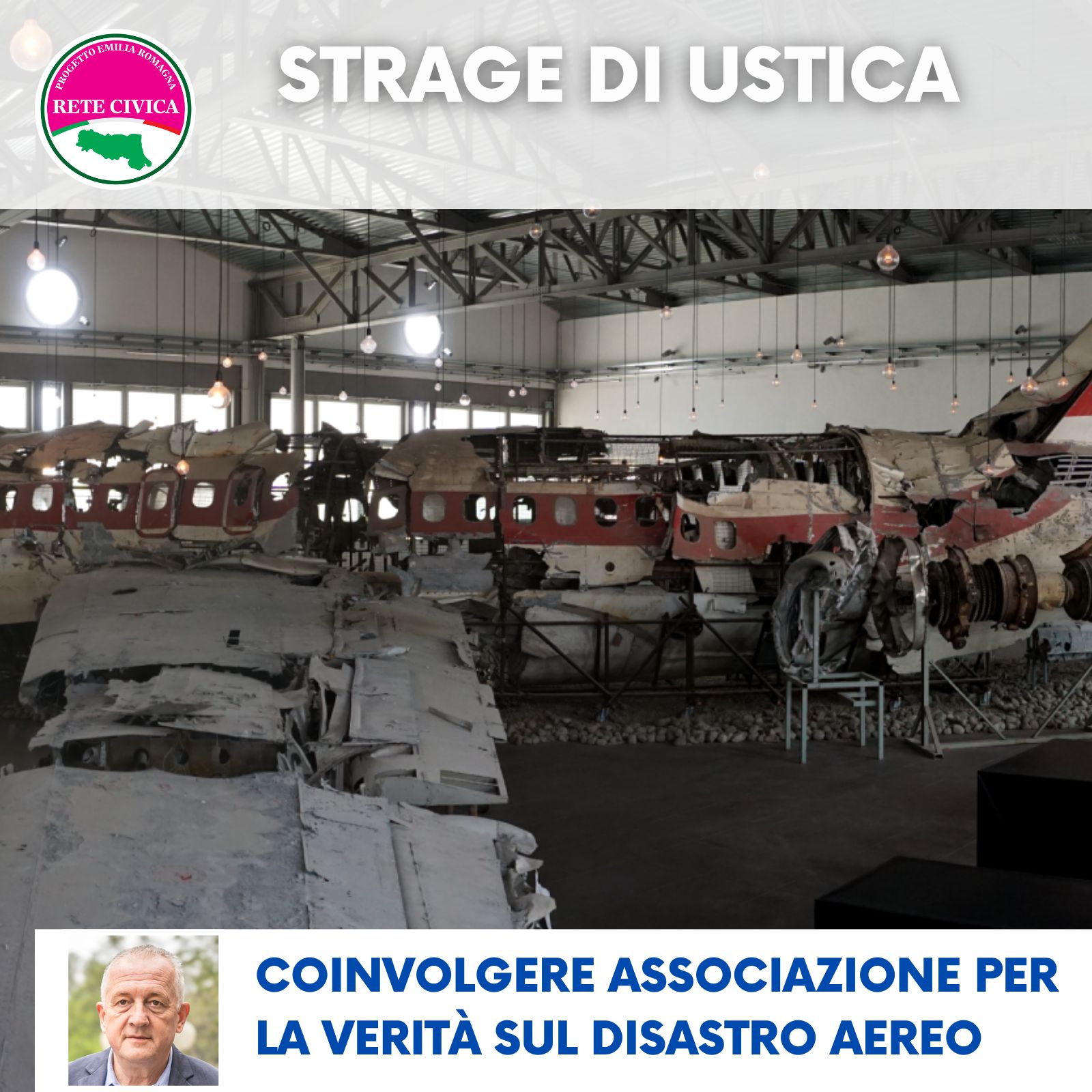 Scopri di più sull'articolo STRAGE DI USTICA – Coinvolgere pienamente, nella Fondazione Museo, l’Associazione per la Verità sul Disastro Aereo di Ustica