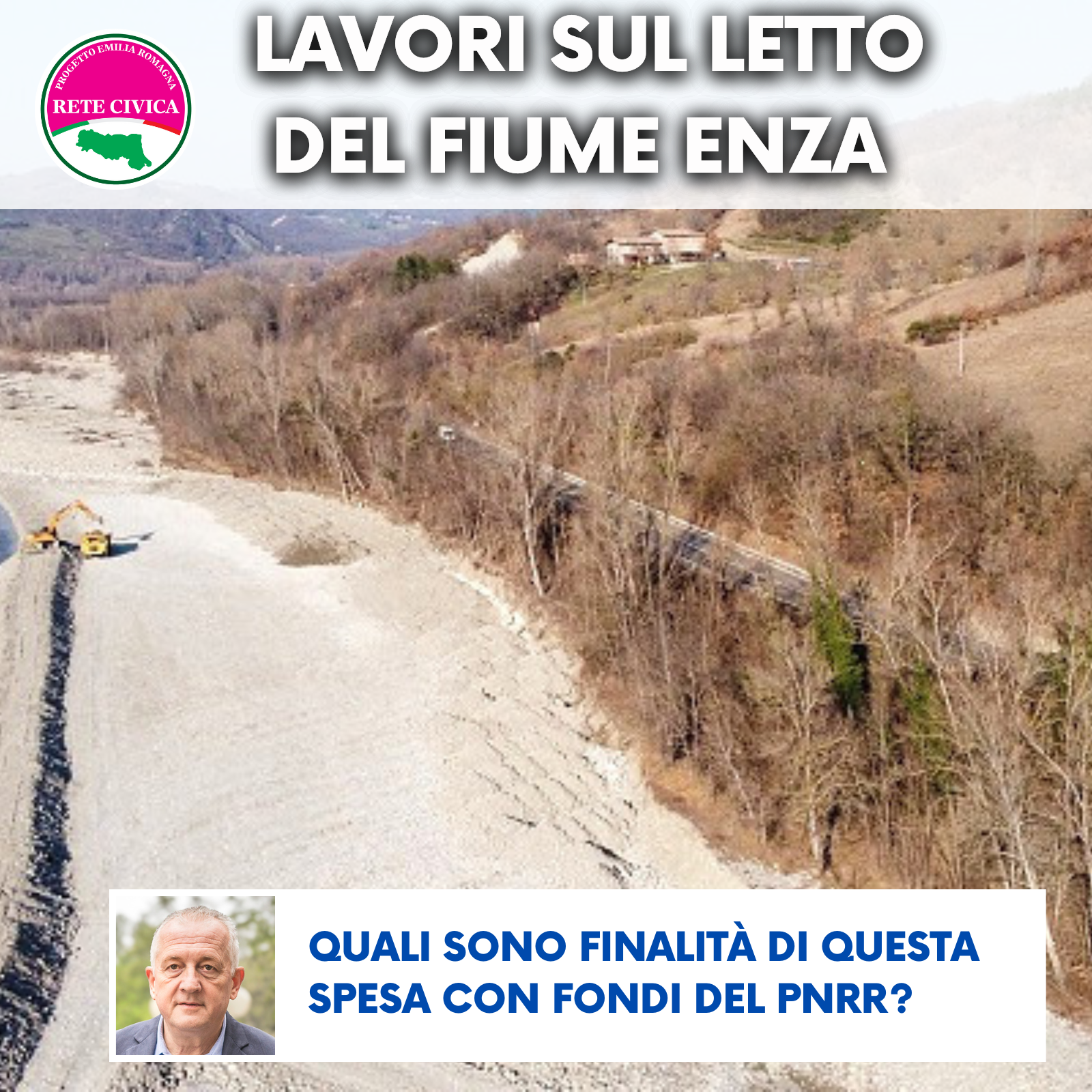 Scopri di più sull'articolo LAVORI SUL LETTO DEL FIUME ENZA – Quali sono le finalità di questa spesa con fondi del PNRR?