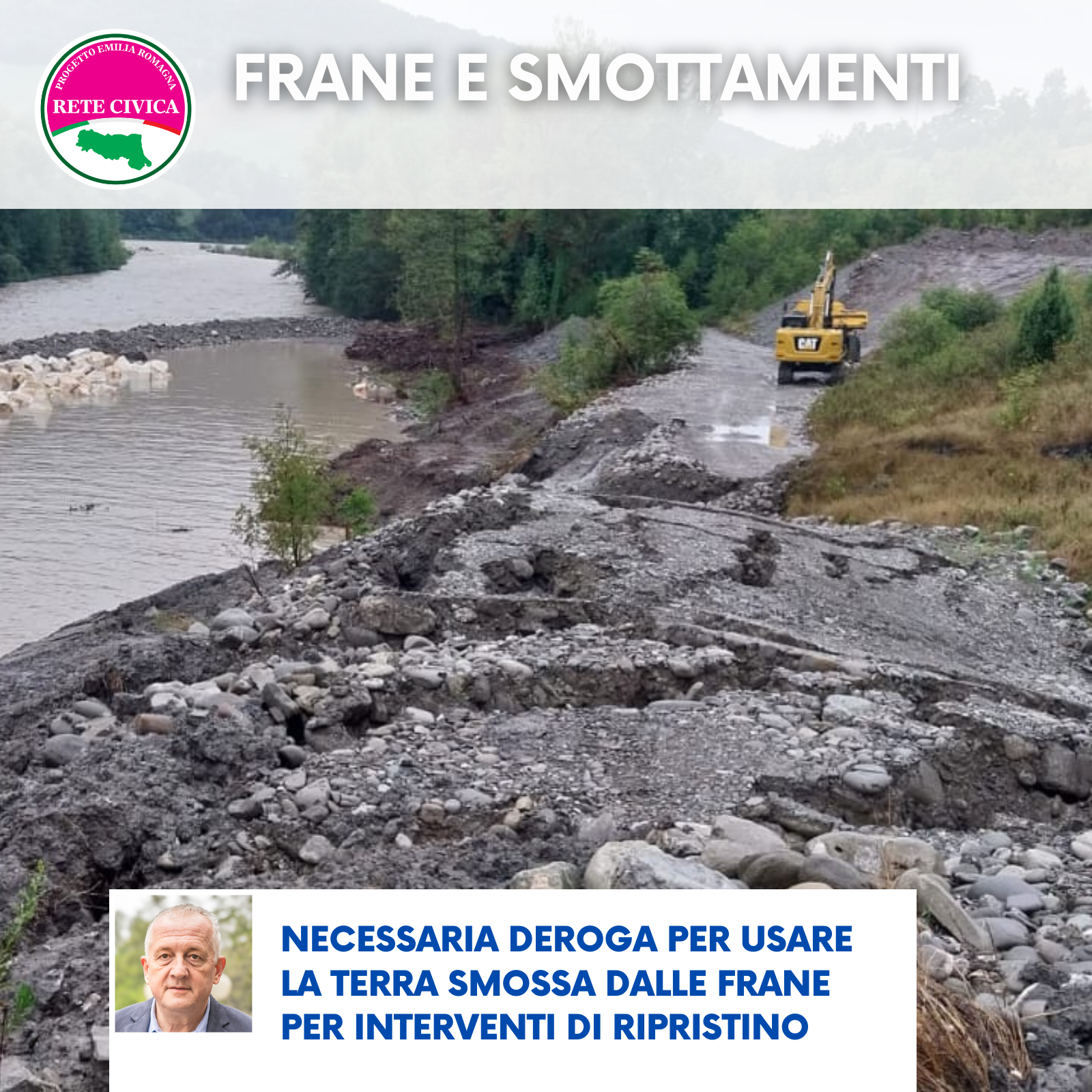 Scopri di più sull'articolo Frane e smottamenti – Necessaria deroga per utilizzare la terra smossa dalle frane per interventi di ripristino