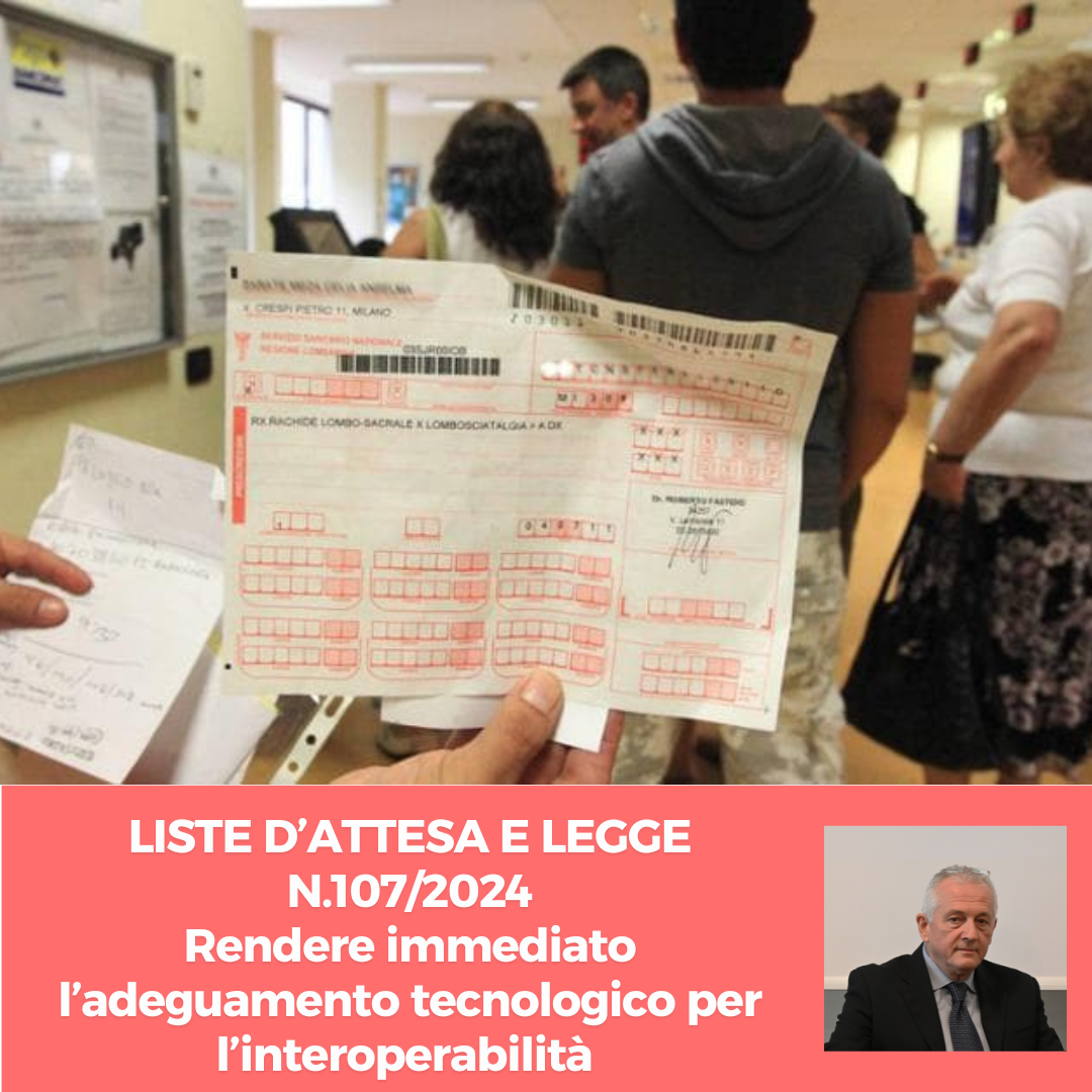 Al momento stai visualizzando LISTE D’ATTESA E LEGGE N.107/2024 – Rendere immediato l’adeguamento tecnologico per l’interoperabilità