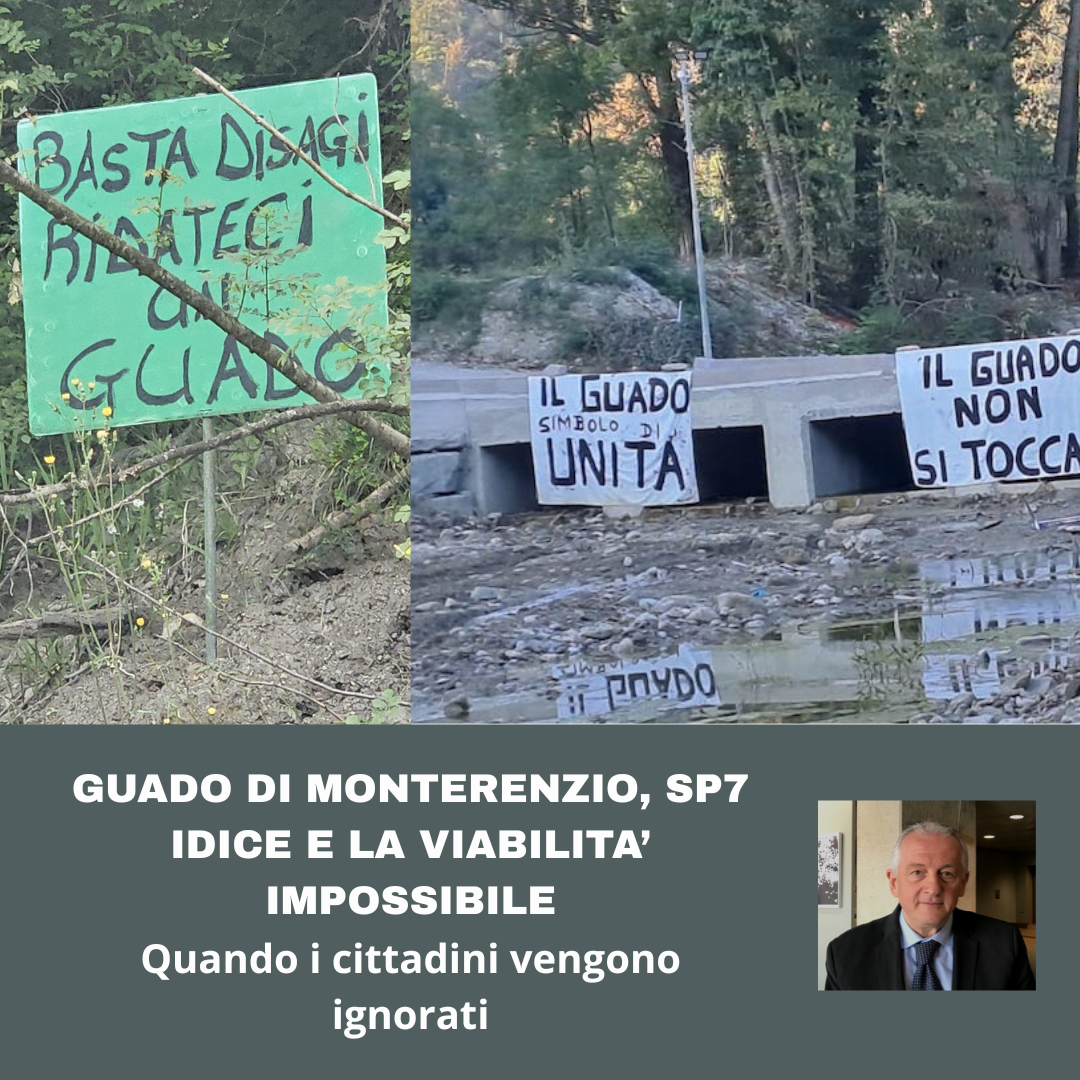 Al momento stai visualizzando GUADO DI MONTERENZIO, SP7 IDICE E LA VIABILITA’ IMPOSSIBILE – Quando i cittadini vengono ignorati