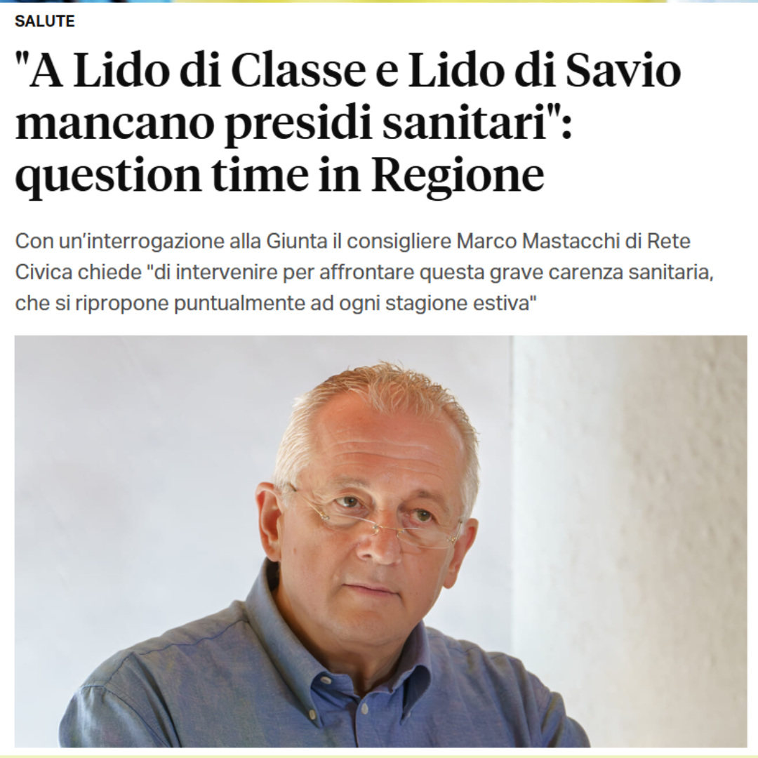 Al momento stai visualizzando LIDO DI CLASSE E LIDO DI SAVIO – Preoccupazione per l’assenza di presidi sanitari, nonostante la stagione turistica in pieno svolgimento