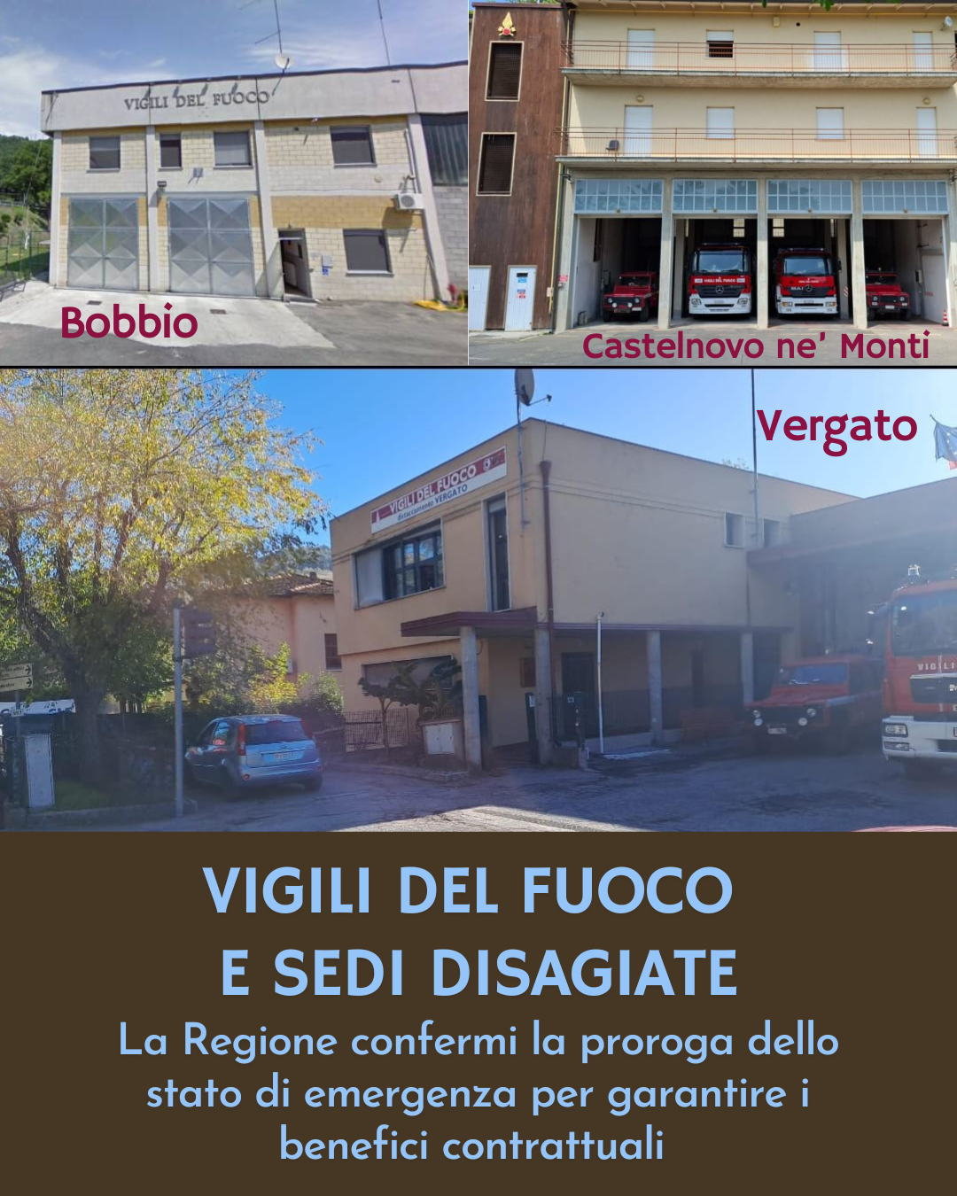 Al momento stai visualizzando VIGILI DEL FUOCO E SEDI DISAGIATE – La Regione confermi la proroga dello stato di emergenza per garantire i benefici contrattuali